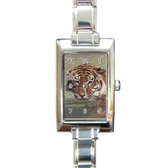 Swimming Tiger Rectangle Italian Charm Watch by ExtraGoodSauce