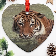 Swimming Tiger Ornament (heart)