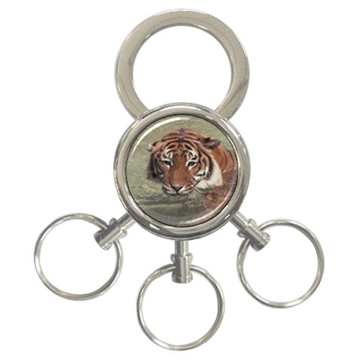 Swimming Tiger 3-Ring Key Chain