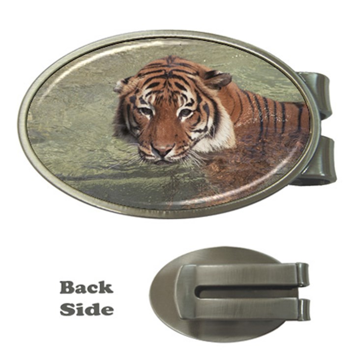 Swimming Tiger Money Clips (Oval) 