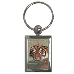 Swimming Tiger Key Chain (rectangle) by ExtraGoodSauce