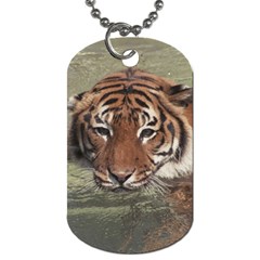 Swimming Tiger Dog Tag (one Side) by ExtraGoodSauce