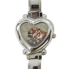 Swimming Tiger Heart Italian Charm Watch by ExtraGoodSauce