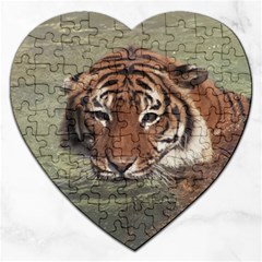 Swimming Tiger Jigsaw Puzzle (heart)