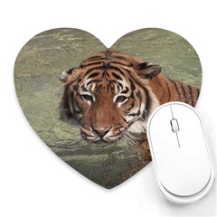 Swimming Tiger Heart Mousepads by ExtraAwesomeSauce