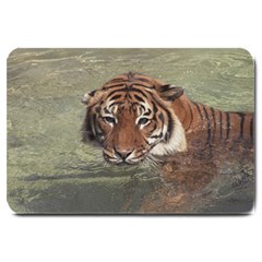 Swimming Tiger Large Doormat  by ExtraGoodSauce