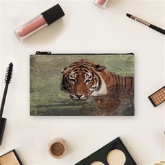 Swimming Tiger Cosmetic Bag (small) by ExtraGoodSauce