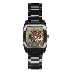 Swimming Tiger Stainless Steel Barrel Watch by ExtraGoodSauce