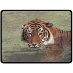 Swimming Tiger Double Sided Fleece Blanket (Large)  80 x60  Blanket Front