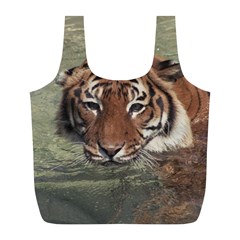 Swimming Tiger Full Print Recycle Bag (l) by ExtraGoodSauce