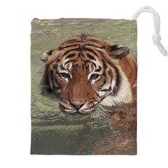 Swimming Tiger Drawstring Pouch (5xl) by ExtraGoodSauce