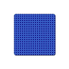 Basket Weave Basket Pattern Blue Square Magnet by Dutashop