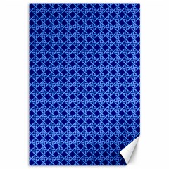 Basket Weave Basket Pattern Blue Canvas 12  X 18  by Dutashop