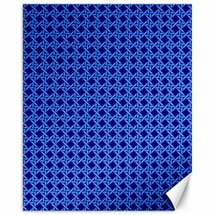 Basket Weave Basket Pattern Blue Canvas 16  X 20  by Dutashop