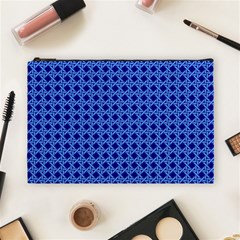 Basket Weave Basket Pattern Blue Cosmetic Bag (large) by Dutashop