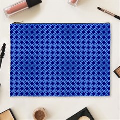 Basket Weave Basket Pattern Blue Cosmetic Bag (xl)