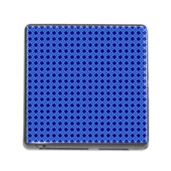 Basket Weave Basket Pattern Blue Memory Card Reader (square 5 Slot) by Dutashop