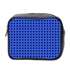 Basket Weave Basket Pattern Blue Mini Toiletries Bag (two Sides)