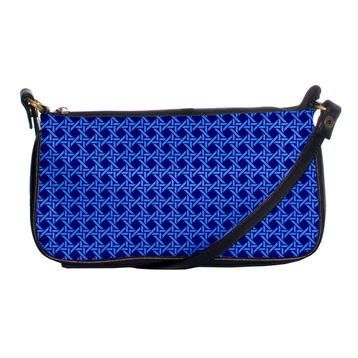 Basket Weave Basket Pattern Blue Shoulder Clutch Bag