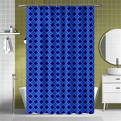 Basket Weave Basket Pattern Blue Shower Curtain 48  X 72  (small)  by Dutashop