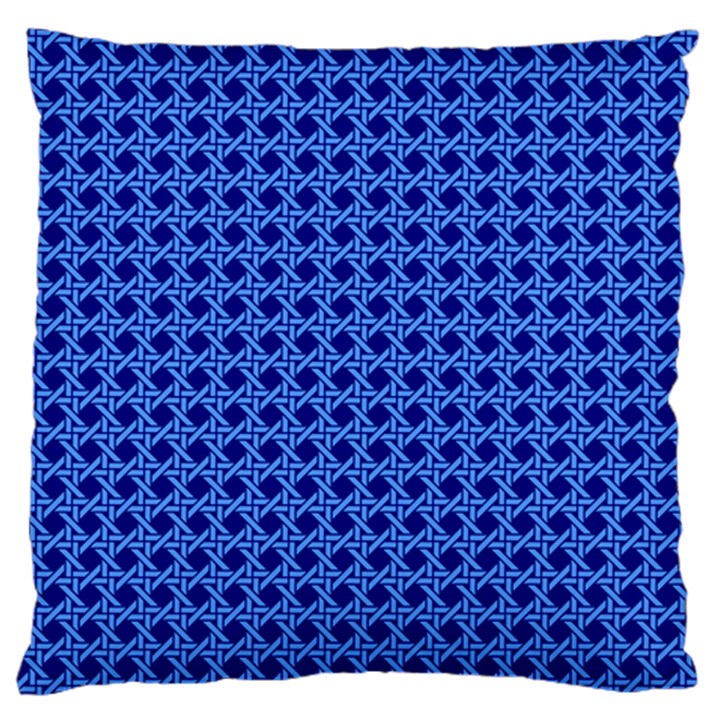 Basket Weave Basket Pattern Blue Large Cushion Case (One Side)