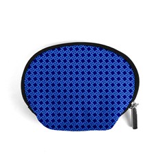 Basket Weave Basket Pattern Blue Accessory Pouch (small) by Dutashop