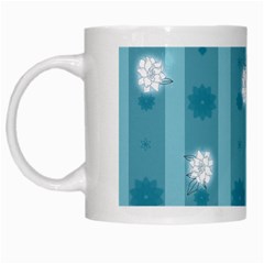 Gardenia Flowers White Blue White Mugs by Dutashop