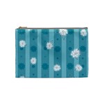 Gardenia Flowers White Blue Cosmetic Bag (Medium) Front