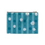 Gardenia Flowers White Blue Cosmetic Bag (Medium) Back