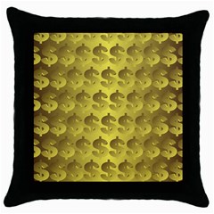 Account Dollar Throw Pillow Case (black)