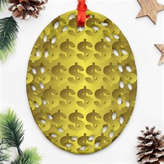 Account Dollar Oval Filigree Ornament (two Sides)