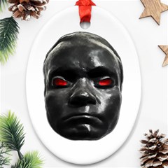 Creepy Black Man Mask Print Ornament (oval) by dflcprintsclothing