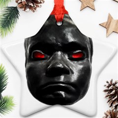 Creepy Black Man Mask Print Ornament (star)