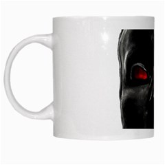 Creepy Black Man Mask Print White Mugs by dflcprintsclothing