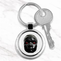 Creepy Black Man Mask Print Key Chain (round) by dflcprintsclothing