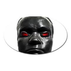 Creepy Black Man Mask Print Oval Magnet