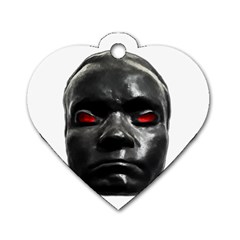 Creepy Black Man Mask Print Dog Tag Heart (one Side)