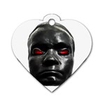 Creepy Black Man Mask Print Dog Tag Heart (Two Sides) Front