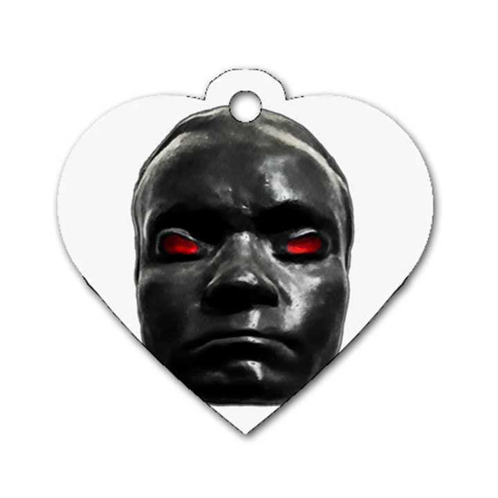 Creepy Black Man Mask Print Dog Tag Heart (Two Sides)