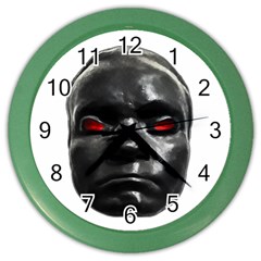 Creepy Black Man Mask Print Color Wall Clock by dflcprintsclothing