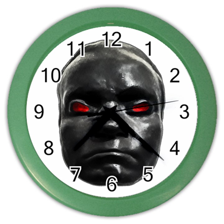 Creepy Black Man Mask Print Color Wall Clock