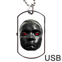 Creepy Black Man Mask Print Dog Tag Usb Flash (two Sides) by dflcprintsclothing