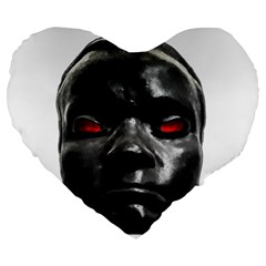 Creepy Black Man Mask Print Large 19  Premium Heart Shape Cushions by dflcprintsclothing