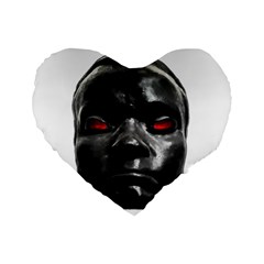 Creepy Black Man Mask Print Standard 16  Premium Flano Heart Shape Cushions by dflcprintsclothing