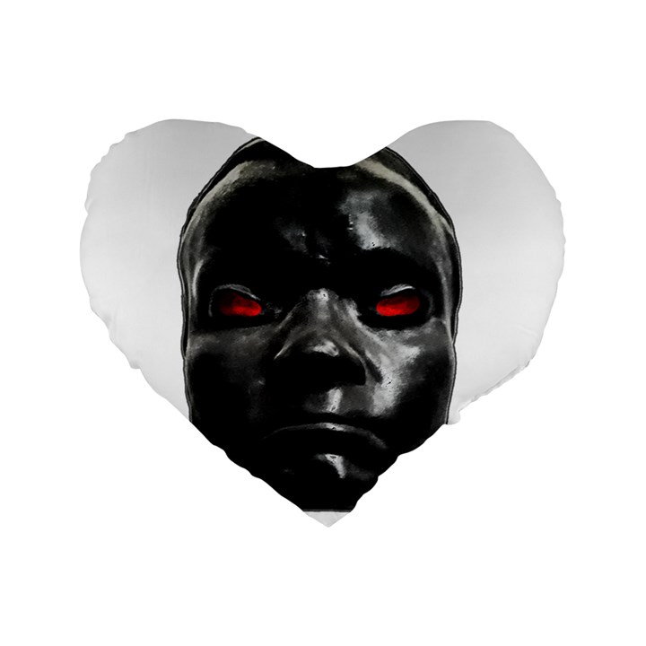 Creepy Black Man Mask Print Standard 16  Premium Flano Heart Shape Cushions