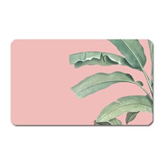 Banana Leaf On Pink Magnet (rectangular) by goljakoff