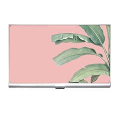 Banana Leaf On Pink Business Card Holder by goljakoff