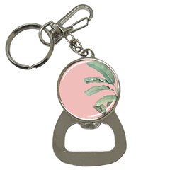 Banana Leaf On Pink Bottle Opener Key Chain