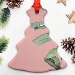 Banana Leaf On Pink Christmas Tree Ornament (two Sides) by goljakoff