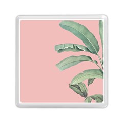 Banana Leaf On Pink Memory Card Reader (square) by goljakoff